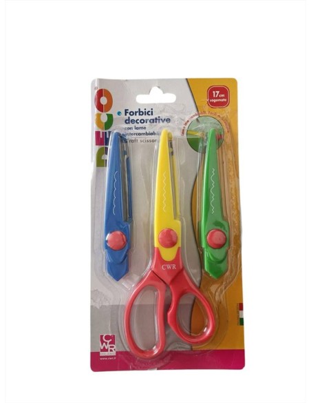 FORBICI DECORATIVE SAGOMATE CM 17 CON 3 LAME INTERCAMBIABILI  | Scintu