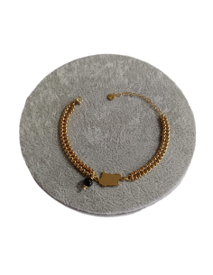 BRACCIALE 2 MAGLIA ACCIAO DORATO TUBOLARE CON  CENTRALE  - TALISMANI D