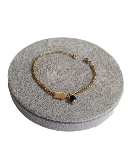 BRACCIALE MAGLIA ACCIAIO TUBOLARE DORATA MM 3 - TALISMANI DI SARDEGNA