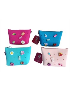 Mini Borsa con Tracollina Triangolare, in Silicone con 5 pins TintaUNI
