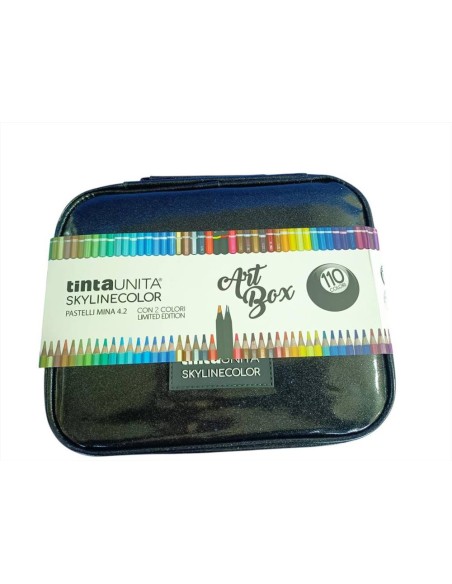 ASTUCCIO TINTAUNITA SKYLINECOLOR ART BOX 110 COLORI NERO GLITTER  | Sc