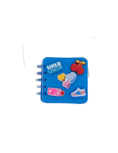 Mini blocchetto  spirale copertina silicone cm 8x8 con 5 pins TintaUNI 2