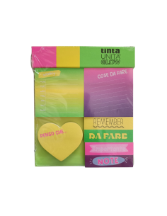 Kit Memo Tag TintaUnita Glow Spring Attacca e stacca post-it  | Scintu