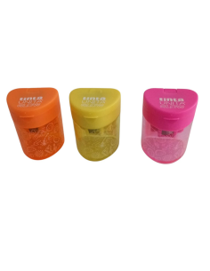 Temperino 3 fori in metallo con contenitore e tappo Tinta Unita Glow