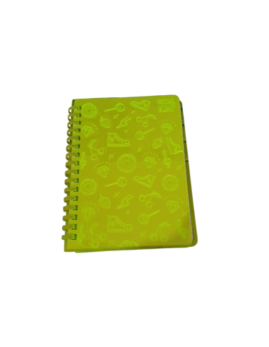 Quaderno A6 spirale LED 70 Fogli - 1 rigo - 80 gr TINTA UNITA Glow  |