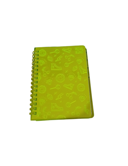 Quaderno A6 spirale LED 70 Fogli - 1 rigo - 80 gr TINTA UNITA Glow  |