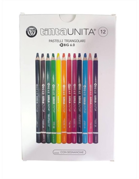 PASTELLI TRIANGOLARI BIG 6.0 TINTA UNITA 12 COLORI ART 60010 POOL OVER