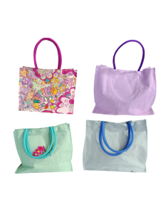 Shopping Bag + foulard TintaUnita Vintage Borsa mare Grande in cotone