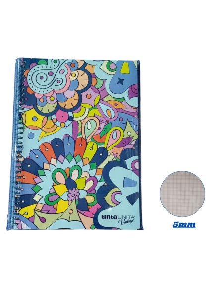 Quaderno A4 spirale 5 mm  80 gr  70 Fogli TintaUnita Vintage 2025 4 va