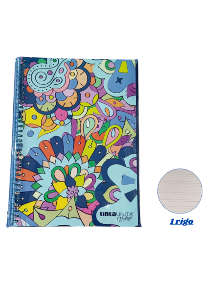 Quaderno A4 spirale 1 rigo 80 gr  70 Fogli TintaUnita Vintage 2025 4 v