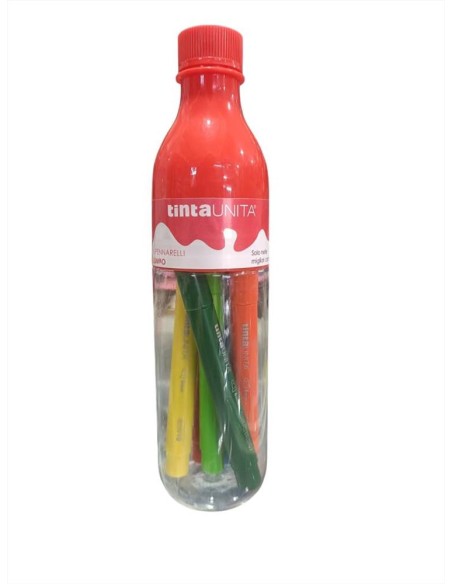 PENNARELLI JUMBO IN BOTTIGLIA 6 COLORI ART 43517 TINTA UNITA  | Scintu