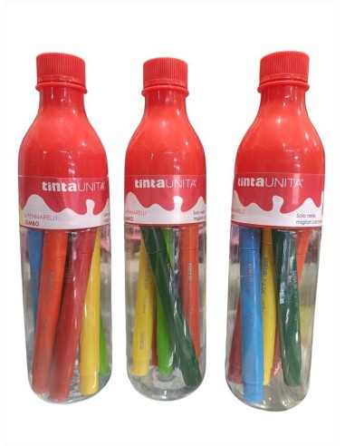 PENNARELLI JUMBO IN BOTTIGLIA 6 COLORI ART 43517 TINTA UNITA  | Scintu