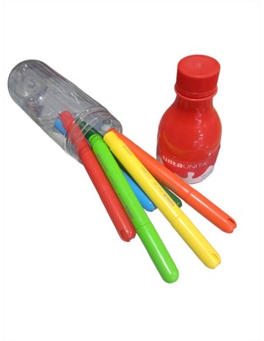 PENNARELLI JUMBO IN BOTTIGLIA 6 COLORI ART 43517 TINTA UNITA  | Scintu