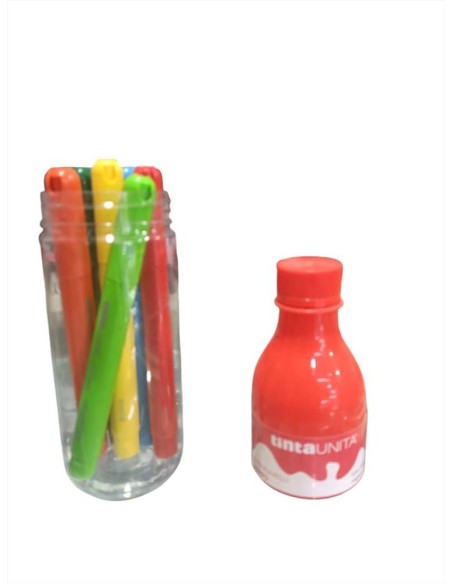 PENNARELLI JUMBO IN BOTTIGLIA 6 COLORI ART 43517 TINTA UNITA  | Scintu