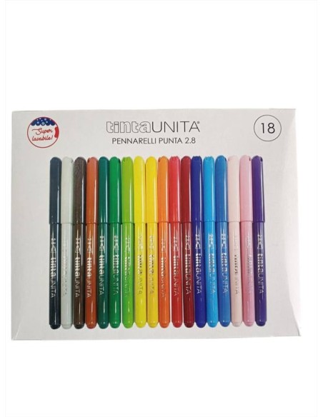PENNARELLI TINTA UNITA PUNTA 2.8 - 18 COLORI ART 43887  | Scintu Bazar