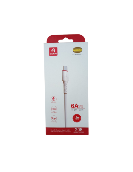 Cavo di ricarica veloce Type-C Usb Genai  1,5 metri  | Scintu Bazar
