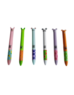 Penna bicolore con orecchie TintaUnita Zoo ink blu e rosso art 62161
