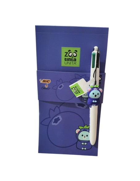 Penna Bic 4 colori + notes TintaUnita Zoo art 62192  | Scintu Bazar