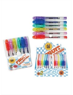 Set di 6 Mini penne gel  glitter TintaUnita Zoo astuccio con 6 penne a 2