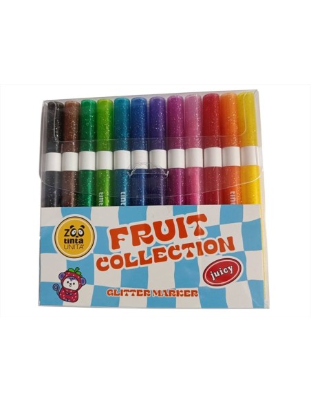Pennarelli Glitter Marker Fruit CollectionTinta Unita Zoo astuccio 12