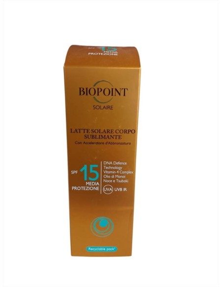 Biopoint Latte Solare Corpo Sublimante Media Protezione SPF15 200ml  |