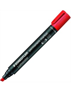 Marcatore Indelebile Staedtler Lumocolor Scalpello Rosso  | Scintu Baz 2