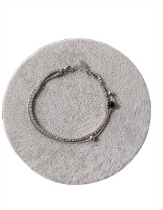 Cavigliera acciaio 2 fili con maglia tennis e tubolare  - Talismani di