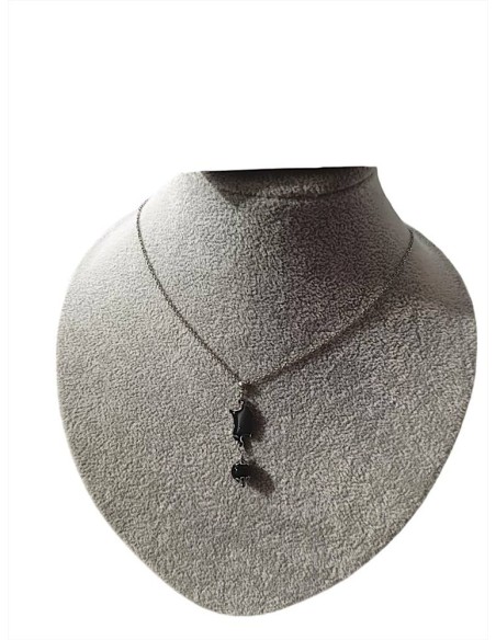 Catenina acciaio dorato con ciondolo Sardegna e pietra onice - Talisma