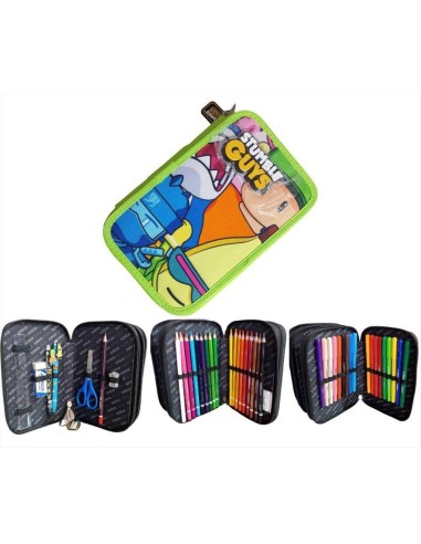 Astuccio 3 Zip “Stumble Guys” TintaUnita  art 62085 Lime  | Scintu Baz