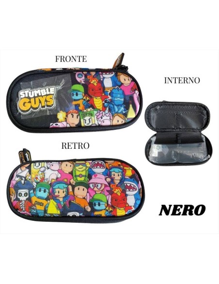 Astuccio Oval Stumble Guys TintaUnita art 62087 Nero  | Scintu Bazar