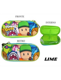 Astuccio Oval Stumble Guys TintaUnita art 62089 Lime  | Scintu Bazar