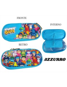 Astuccio Oval Stumble Guys TintaUnita art 62088 Azzurro  | Scintu Baza