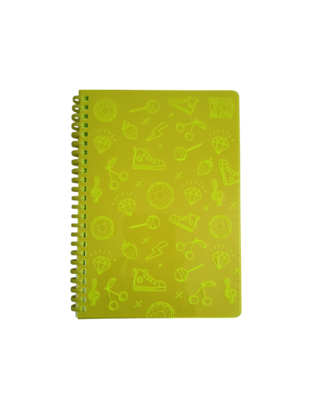 Quaderno A5 spirale LED 70 Fogli - 1 rigo - 80 gr TINTA UNITA Glow  | 