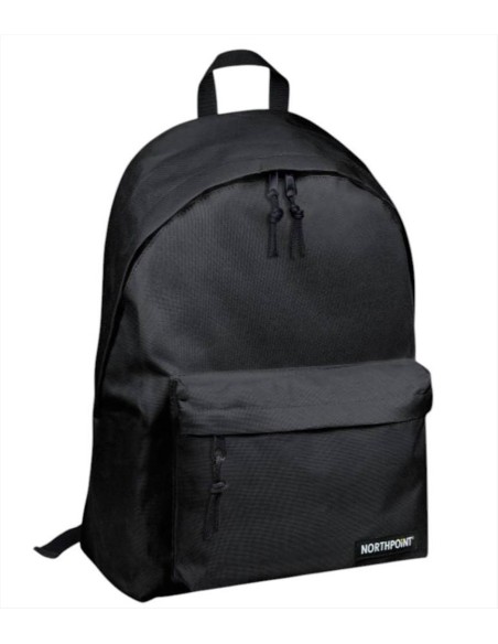 Zaino northpoint nero poliestere extra strong con zip e tasche  | Scin