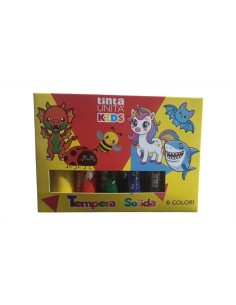 Tempera solida Tinta Unita Kids scatola 6 colori  | Scintu Bazar