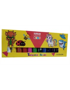Tempera solida Tinta Unita Kids scatola 12 colori  | Scintu Bazar