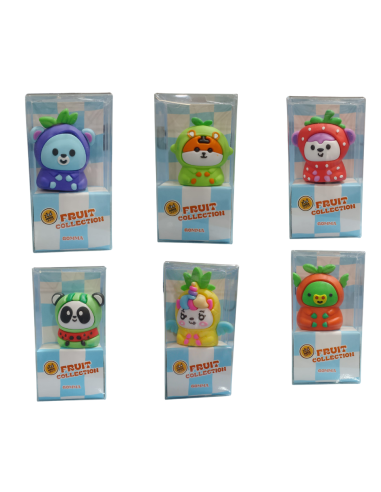 Gomme a forma di animaletti Fruit TintaUnita Zoo assortite  | Scintu B