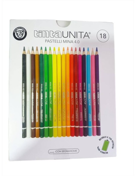 PASTELLI LEGNO  MINA 4MM TINTA UNITA SCATOLA 18 COLORI  ART 41458 POOL