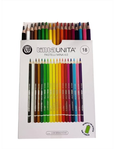 PASTELLI LEGNO  MINA 4MM TINTA UNITA SCATOLA 18 COLORI  ART 41458 POOL