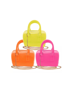 Borsa piccola in PVC con tracolla Bowling Bag Fluo  TintaUnita Glow  |