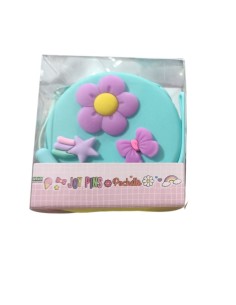 Pochette portamonete in silicone con Joy Pins 3D removibili art 81850 2