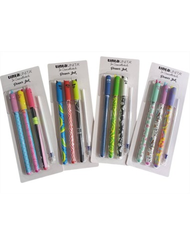 Penne Le cancellabili Tinta Unita ink blu Blister 3 penne + 1 refil  |