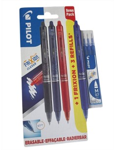 PENNE FRIXION MULTIPACK 3 PENNE (NERO ROSSO BLU) + 1 BLU + 3 REFILL FR