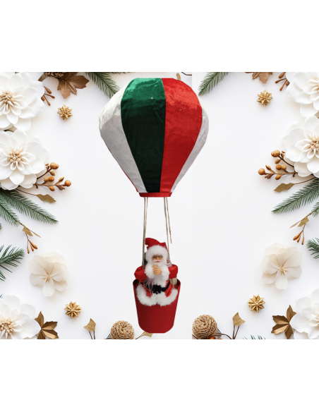 Mongolfiera con Babbo natale cm 40x40x90  | Scintu Bazar