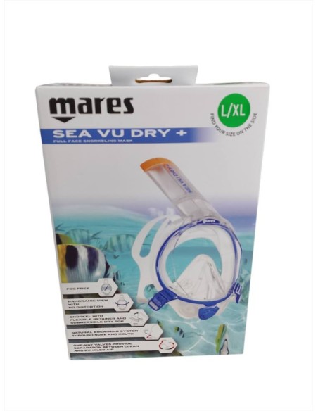 Maschera Sub Granfacciale Easybreath Mares Sea Vu Dry + Lime L XL  | S