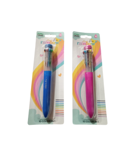 Penna Multicolor10 in 1 Rainbow pen Lebez blister assortito art 68032 