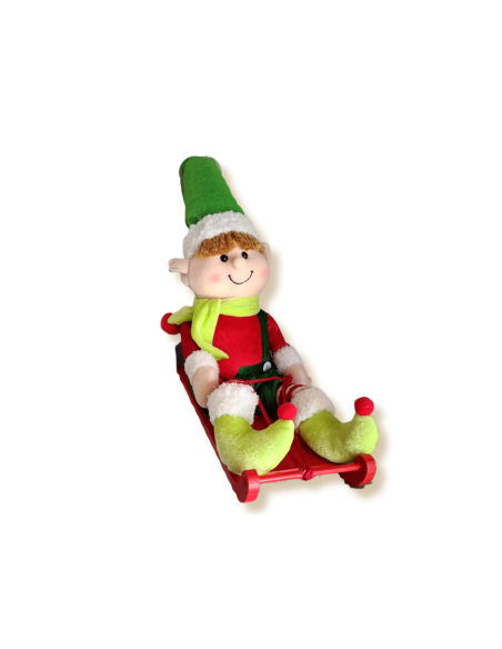 Elfo su slitta cm15x33x43  | Scintu Bazar