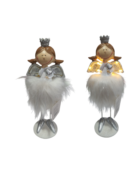 Angioletto natalizio con cuore h cm 30 con Led  | Scintu Bazar