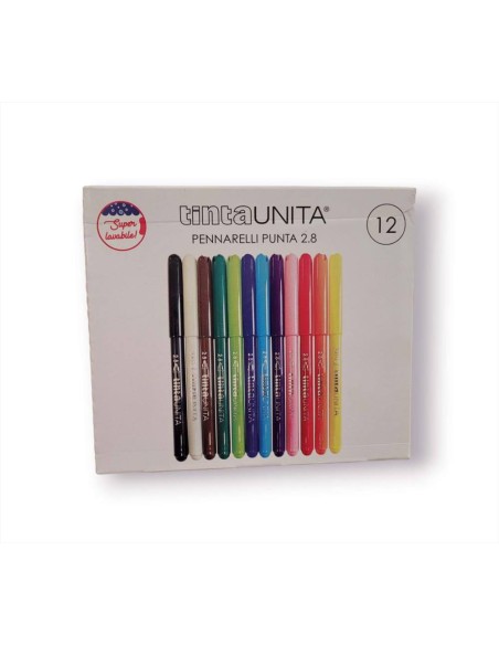 PENNARELLI TINTA UNITA PUNTA 2.8 - 12 COLORI ART 41824  | Scintu Bazar