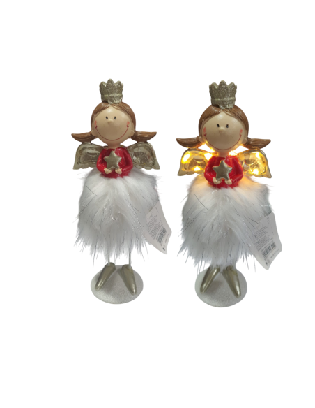 Angioletto natalizio con stella  h cm 30 con Led  | Scintu Bazar